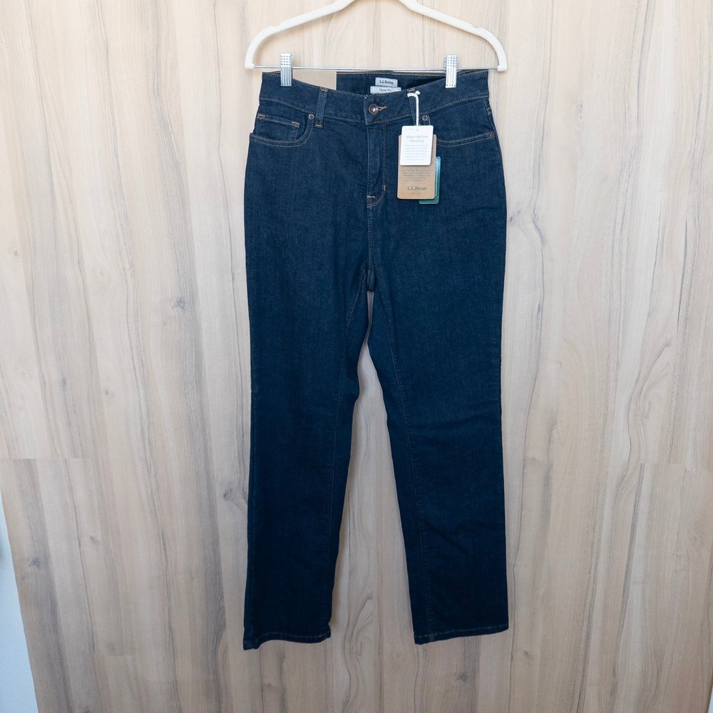 L.L. Bean Womens Jeans 8 Reg Dark Wash Classic Fit Straight Leg Casual NWT